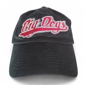 Big Dogs Vintage 90s Script Logo Strapback Hat Black / Red OS